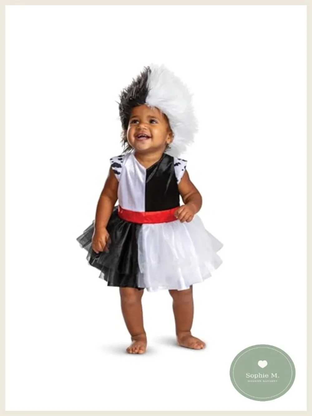Baby Cruella Classic Infant Costume - Disney Halloween Outfit with Wig